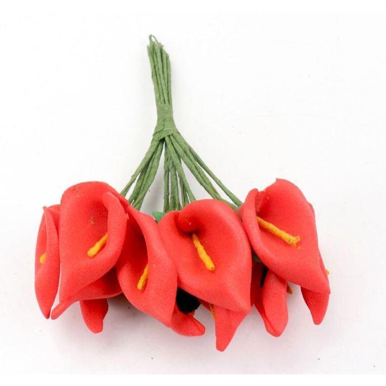 12pcs head/set Artificial Flowers 10 Colors Calla Lily Bridal Wedding Decoration Bouquet Head PE Real Touch(623L) - Image 11