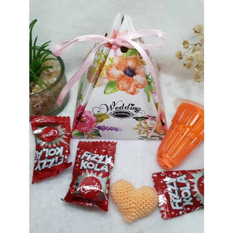 1set Comel Cute Candy Vase Pyramid Box Door Gift Wedding Souvenir Goodies Kahwin Kenduri(1528L) - Image 5