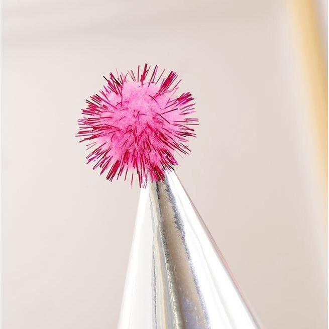 1PCS Birthday party decoration hair ball party hat children adult birthday dress up supplies plush ball party (1935L) - Image 6