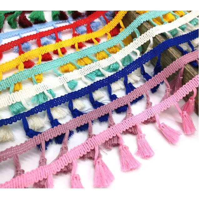 Polyester Cotton Fringe 1yard 4.0cm Lace Tassel Trimming Colorful Ribbon Garment Sewing Accessory 彩色流苏花边(1917L) - Image 6