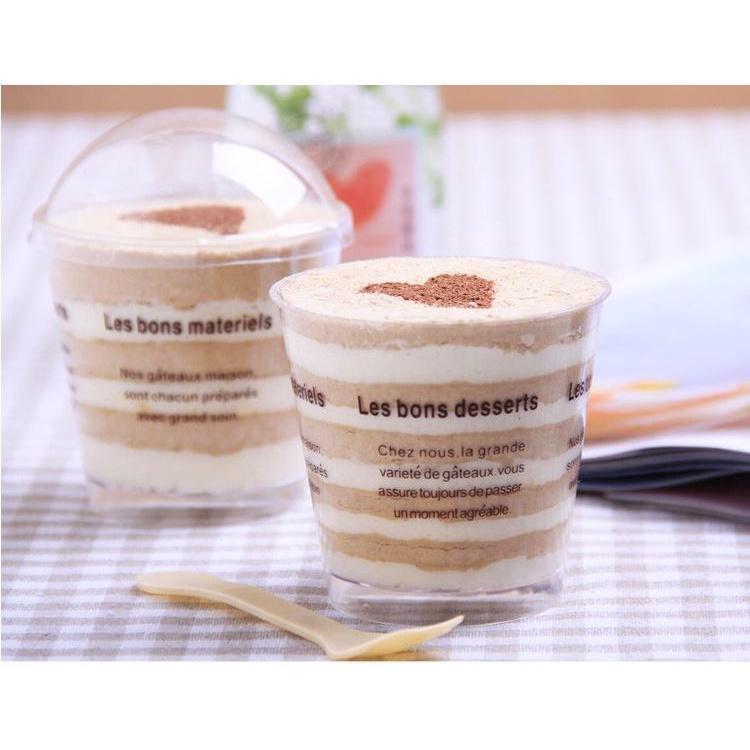 10set Disposable Milkshake Smoothie Cups Plastic Dessert Bowl Container with Lid for Bar Cafe Home Summer Party (1488L) - Image 2