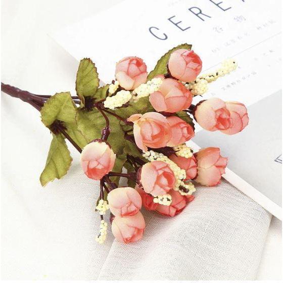 Silk Small artificial Rose Daisy Camellia flowers party home decor wedding decoration accessories(652L) - Image 12