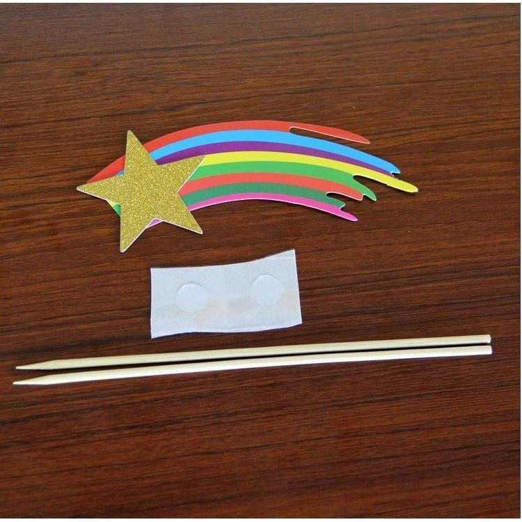 Star Rainbow Cake Decor Ice-cream Cupcake Toppers Picks Kids Birthday Party Decor (1131L) - Image 3