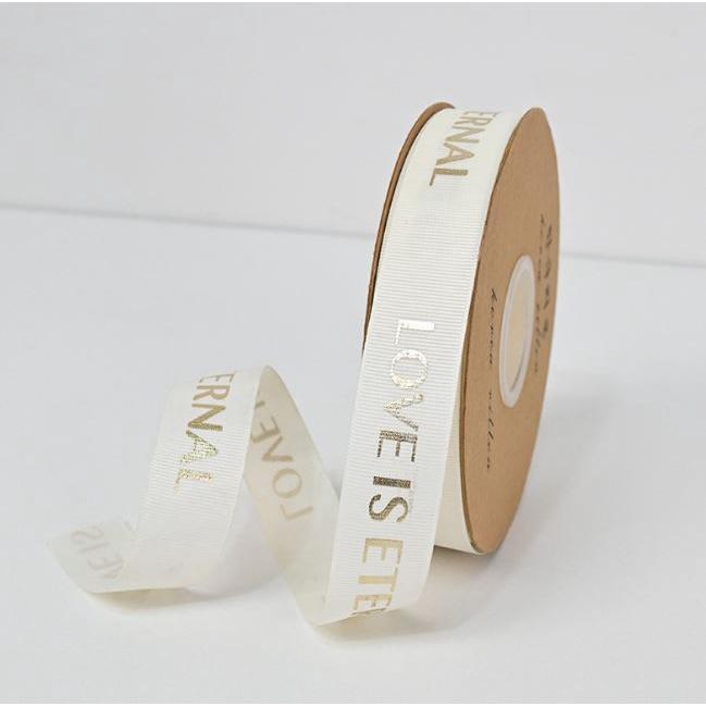 1yard 2.5cm Romantic Gift Packaging Belt Gilding Printed "LOVE IS ETERNAL" Design Ribbon Tapes DIY Sewing(1874L) - Image 10