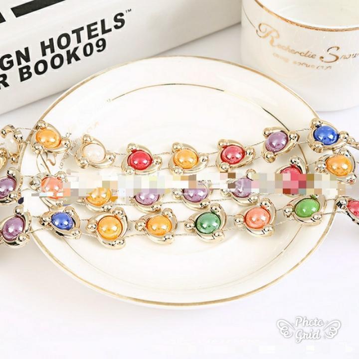 Bright Single Row Colorful Diamond Mesh Crystal Sewing Rhinestone Ribbon Trim for Wedding (921L) - Image 2
