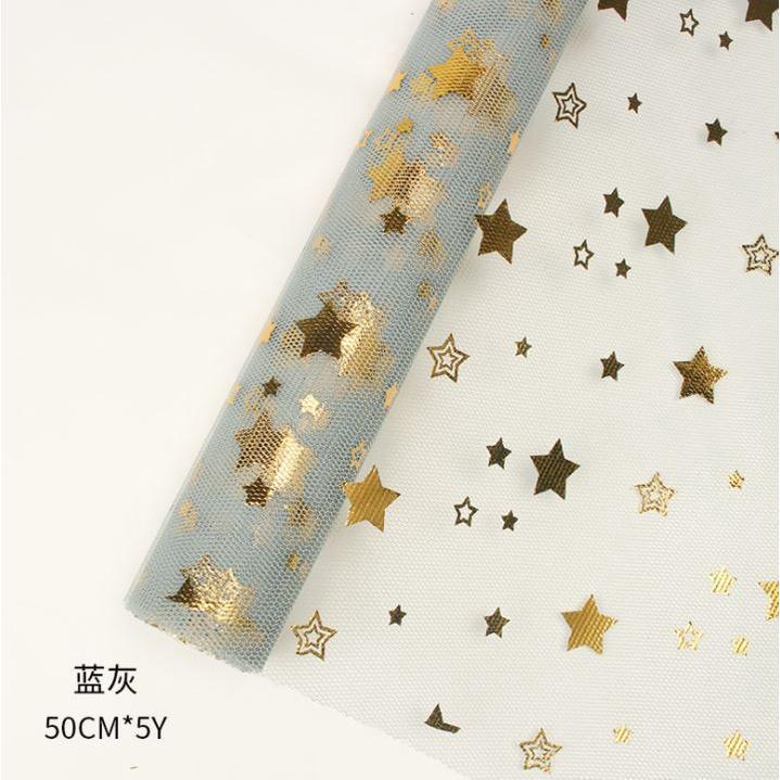 50cm x 5 Yard/roll Star Soft Lace Mesh Wrapping Paper Flower Bouquet Florist Supplies DIY Decor Valentine's Day(1832L) - Image 14