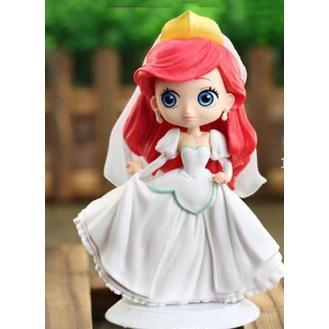 Disney Q Posket Mermaid princess Figures red hair wedding PVC Model Dolls Toys Cake Topper 婚纱Q版美人鱼公主(1793L) - Image 3