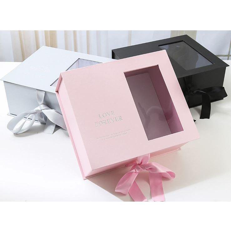 "LOVE FOREVER" Mother Day Valentine's Day Gift Box Jewelry Box Valentines Day Soap Rose Necklace Ring Gift Box(1244L)