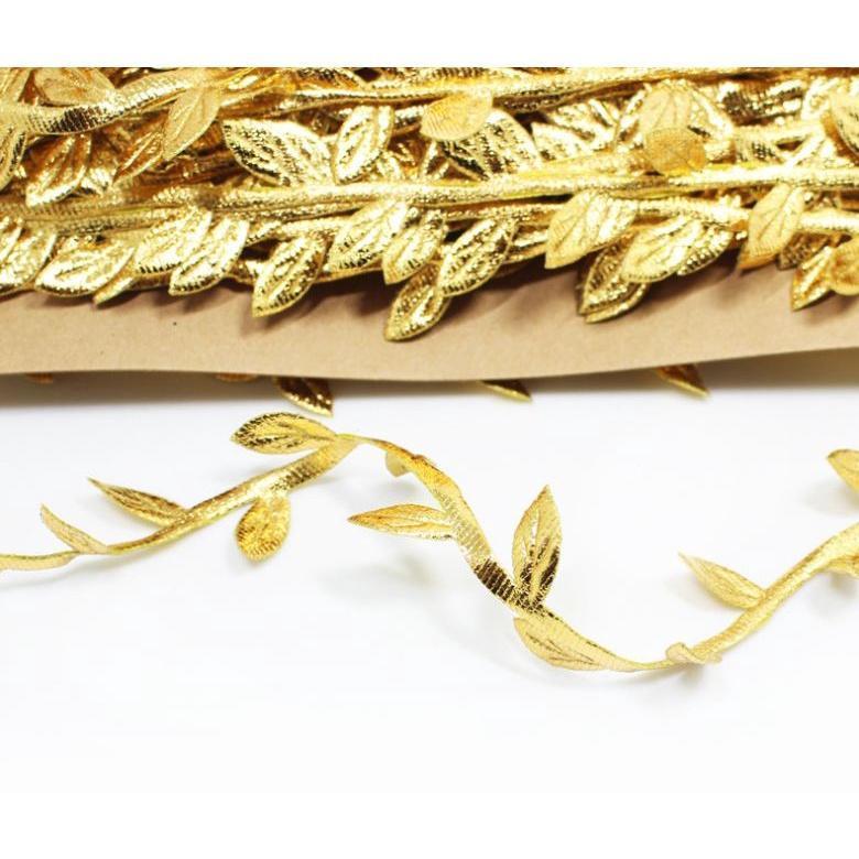 1yard Gold Silver Leaves Vine Artificial Silk Leaf Handmade Scrapbooking Craft Wreath Wedding Party Decor Fake (850L) - Image 3