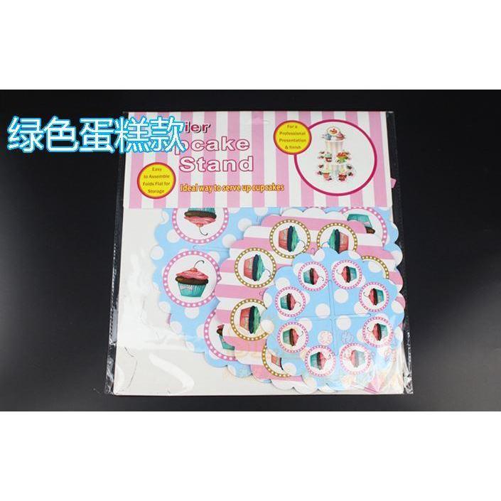 3-layer Cake Stand Three-tier Round Foldable Paper Cake Holders Birthday Wedding Party Dessert Shelf Decoration (1344L) - Image 9