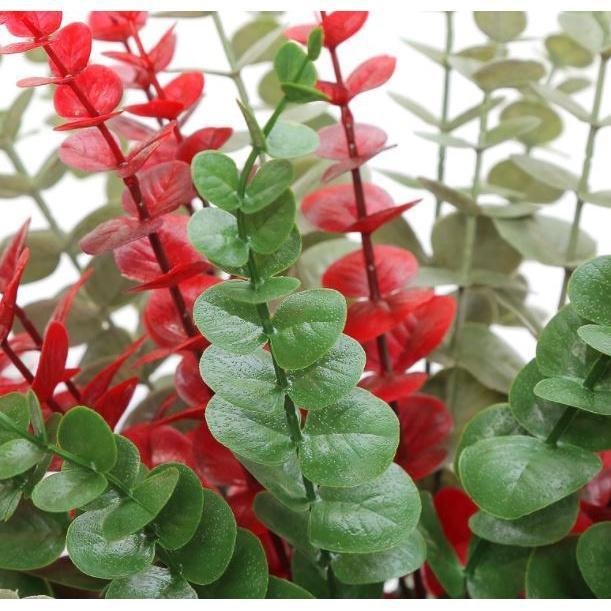 1Pc Plastic Eucalyptus Leaves Fake Plants Flower Material for Wedding Flower Wall Home Decor Greenery Plant Leaf (1752L) - Image 2