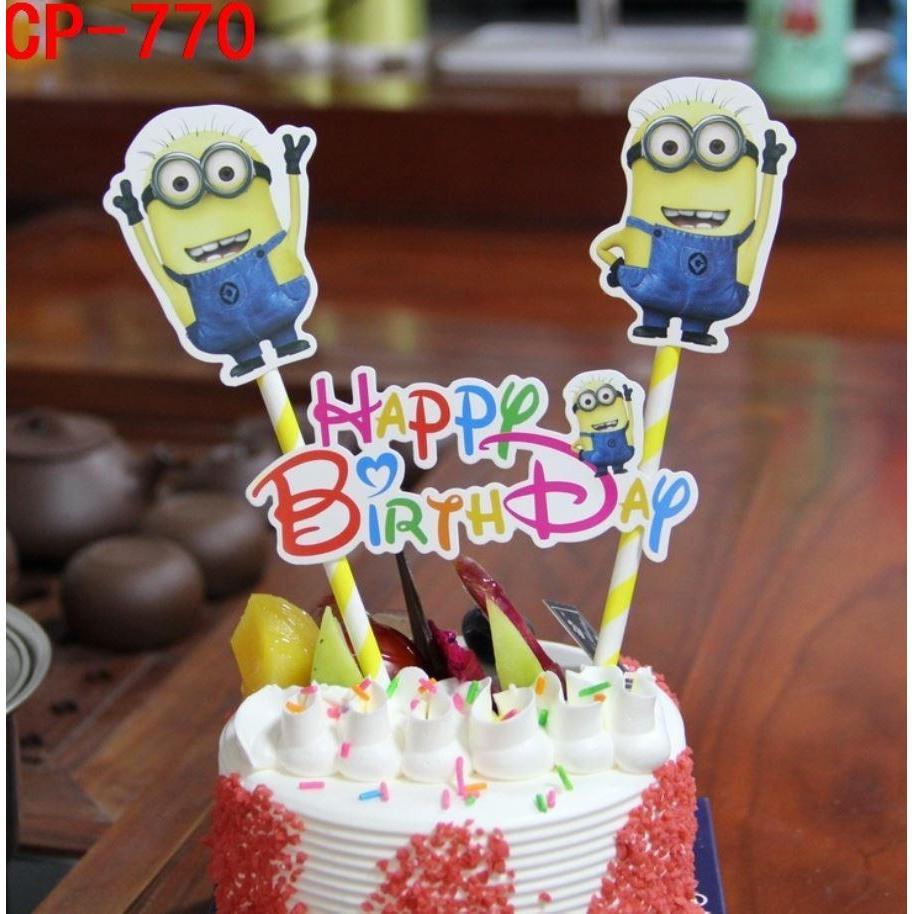 1set Happy Birthday Cupcake Topper Flags Cake insert card Baby Kids Birthday Party Decoration 蛋糕插牌 (347L) - Image 6