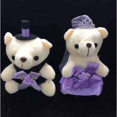 18cm Romantic Wedding Bear Couples Plush Toys Teddy Bear Doll 2pcs/pair Wedding Gift Bear Bride & Groom(1021L) - Image 11