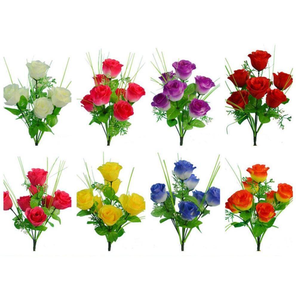 7 Head 1 Bunch Artificial Rose Silk art flower Bouquet For Wedding Party Household Flowers (670L)
