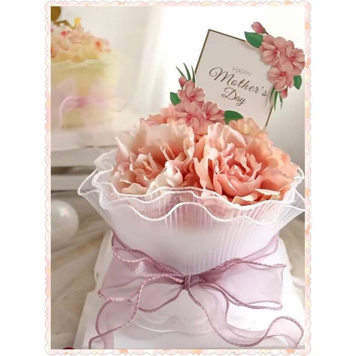 Happy Mother's Day Cake Decoration Valentine's Day Goddess Queen H ins wind wrinkled yarn cake border decoration (1318L)