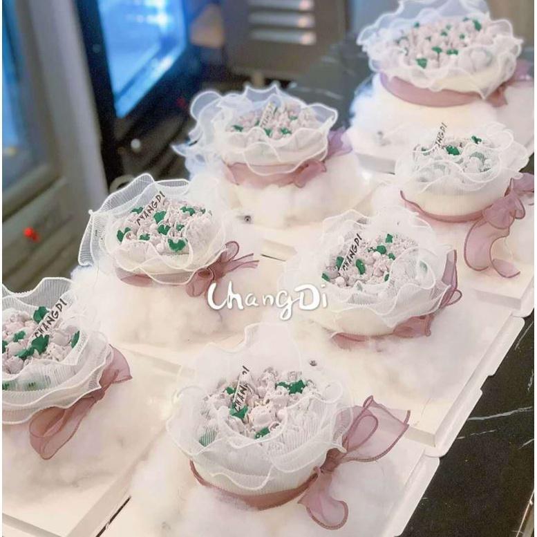 Happy Mother's Day Cake Decoration Valentine's Day Goddess Queen H ins wind wrinkled yarn cake border decoration (1318L) - Image 11