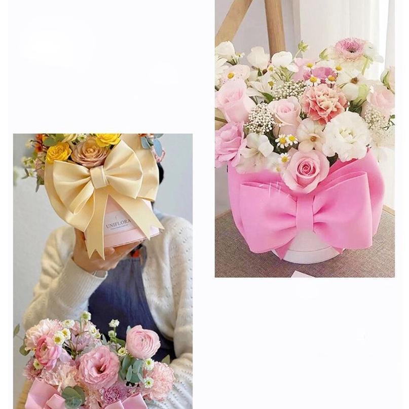 1Pcs Big Size Pink Ribbon Bow Cake Decoration Satin Ribbon Bow Flower Gift Box Craft Decoration Handwork DIY(1854L) - Image 7