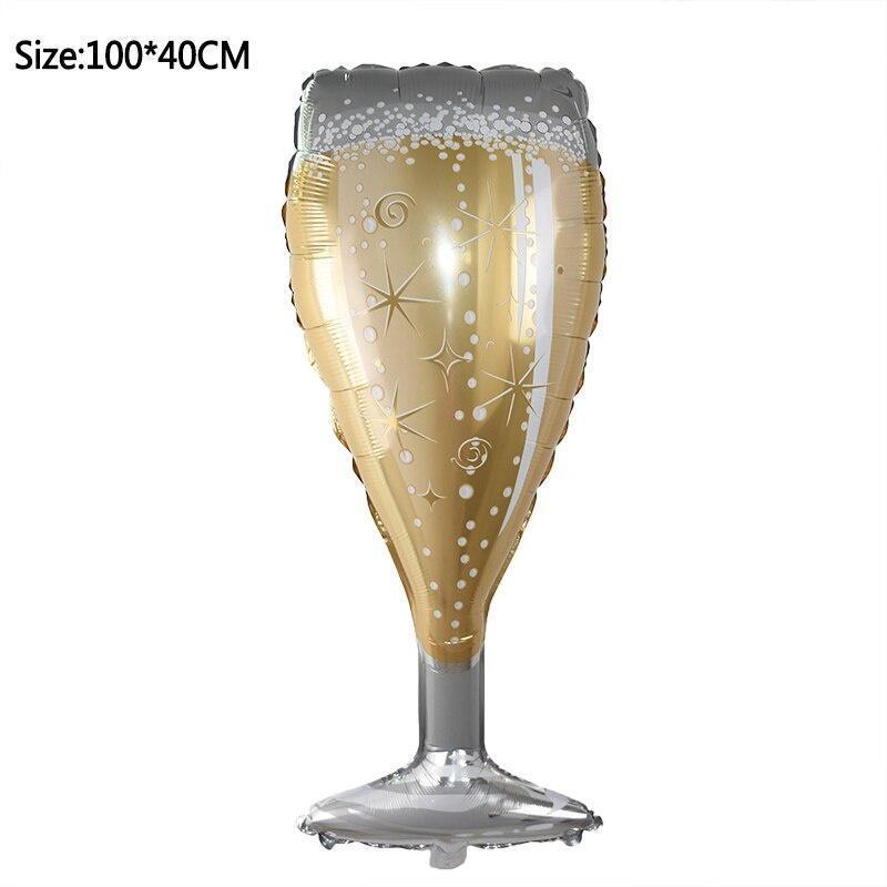 Large champagne bottle, balloon, birthday glass, goblet party, bubble party, flamingo cocktail 大号香槟酒瓶酒杯铝膜气球 (213L) - Image 12