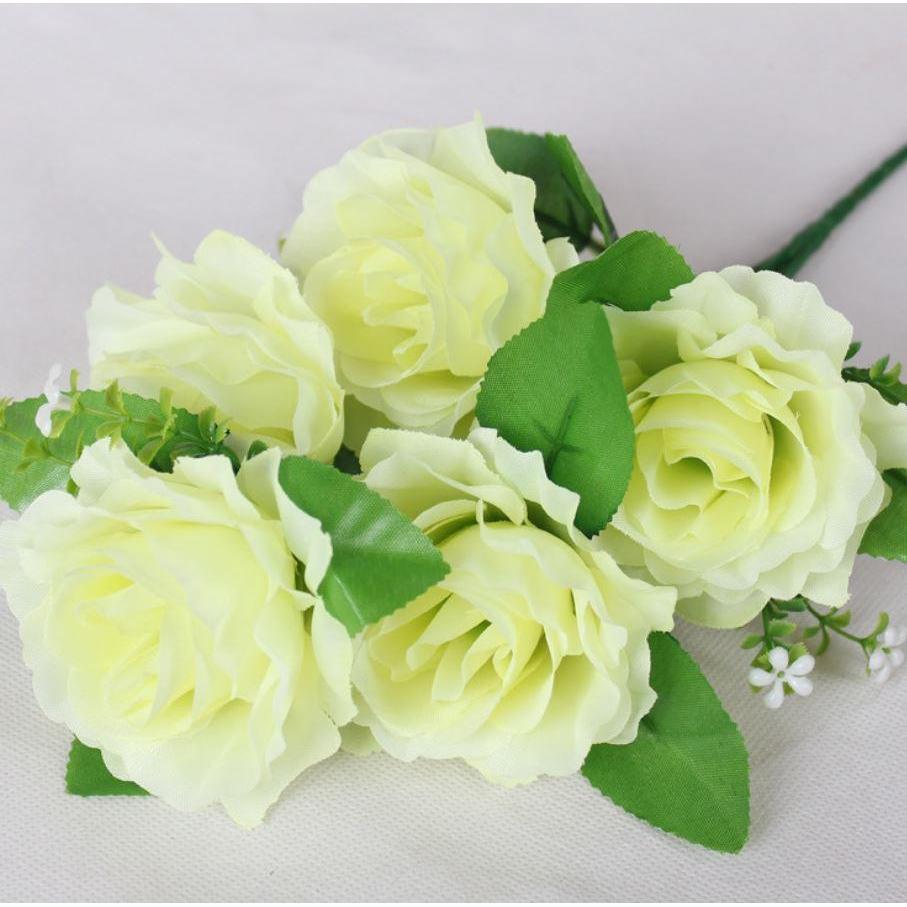 5 Head 1 Bunch Artificial Rose Silk art flower Bouquet For Wedding Party Household Flowers Wall (663L) - Image 4