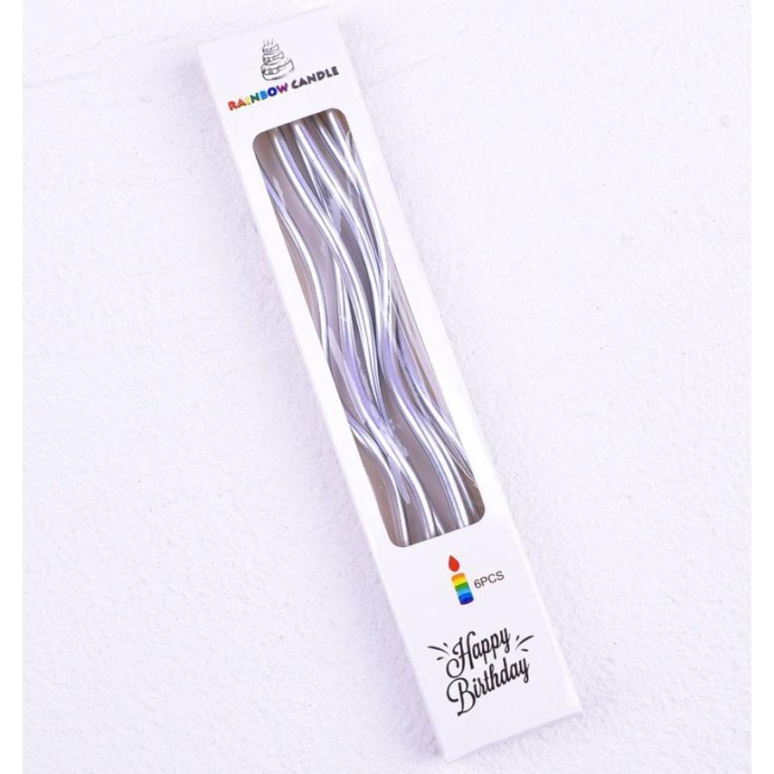 6Pcs/box Threaded Candle Curved Cake Candle Long Curving Cake Safe Flames Kids Birthday Cake Romantic Decoration(886L) - Image 13