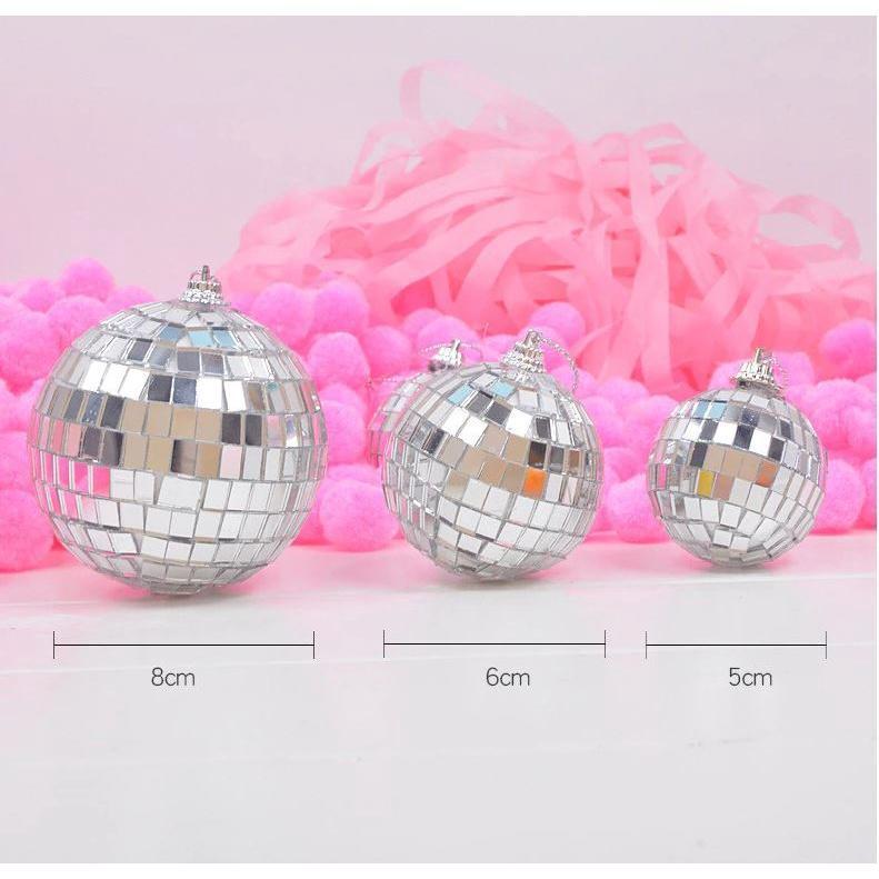 3pcs Disco mirror ball Creative cake decoration ornaments Reflective glass ball HomePartyBandsClubDress Up Party (1423L) - Image 3