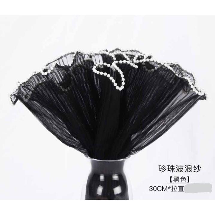 30cm x 4.5yard Pearl Wave Yarn Edge Mesh Flower Wrapping Lace Mesh Yarn DIY Craft Valentine's Day Florist Bouquet(1844L) - Image 9
