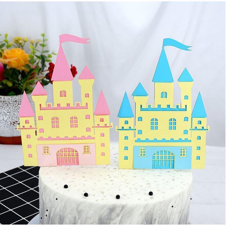 Castle Ferris Wheel Wedding Cake Topper Paper Happy Birthday Cream Cake Insert Flag 摩天轮创意蛋糕装饰(1148L)