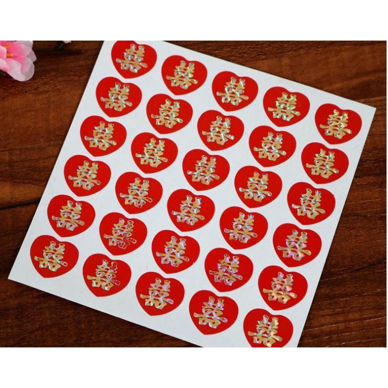 Paper Sticker Happy word Wedding Decoration DIY Label Sticker Food-grade material Chinese sticker(698L) - Image 5