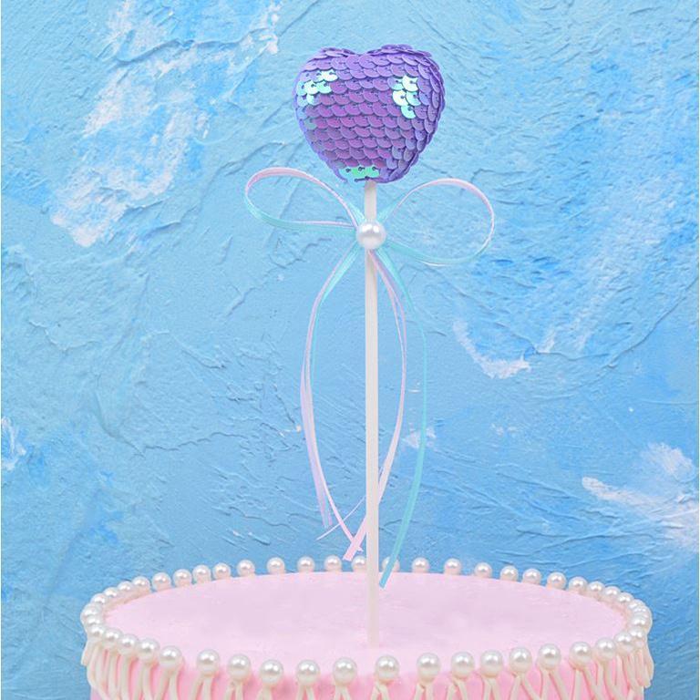 1pc 22x4cm Romantic and beautiful sequins color BallButterfly for HappyBirthdayCakeTopperBirthdayCakeInsertCards (1422L) - Image 16