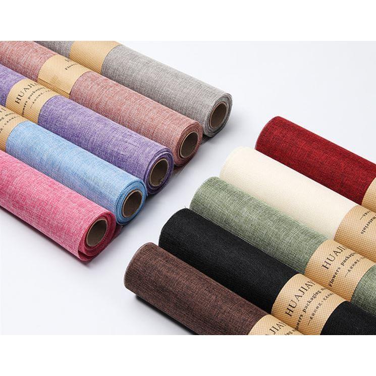48cm*5yards/roll Linen Flowers Wrapping Paper Material Bouquet WrappingPaperNatural Floral LinenLinenFashionColor(1256L)