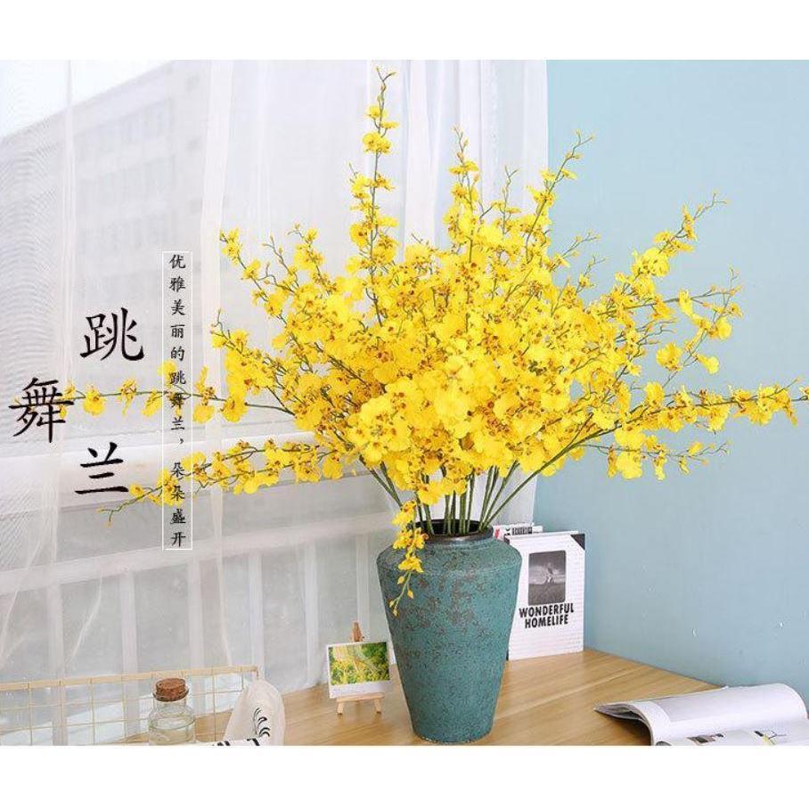 Dancing Lady Orchid silk flower artificial flower oncidium Living room and bedroom decoration (666L)