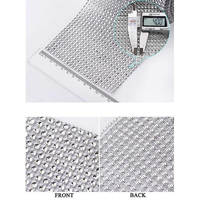 1yard Sparkling colorful Plated Diamond Mesh Wrap Crystal Rhinestone Ribbon Accessories (616L) - Image 4