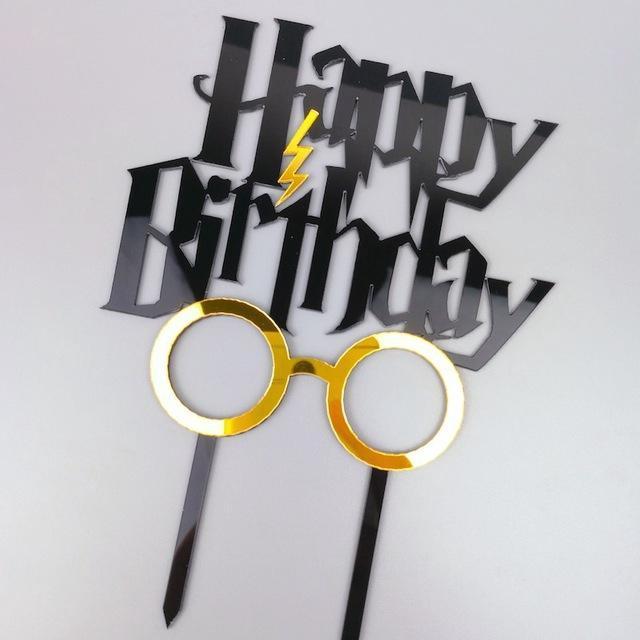 1pc Gold Happy Father's Day Cake Topper Gillter Best Day Cake Flag for Family Birthday Fathers Party Baking (540L) - Image 5