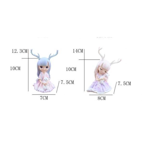 Europe Artificial Girls Deer Fairy Garden Miniatures Lovely Resin Crafts Figurines For Girls Friends Gift Home(1718L) - Image 9
