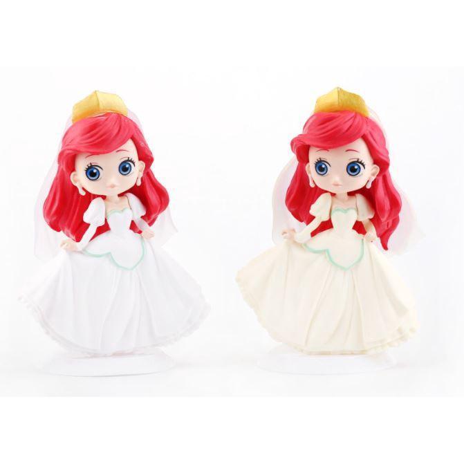 Disney Q Posket Mermaid princess Figures red hair wedding PVC Model Dolls Toys Cake Topper 婚纱Q版美人鱼公主(1793L)