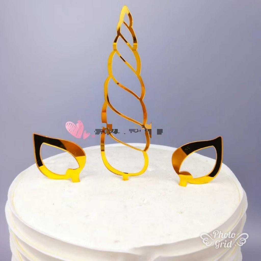 Unicorn Cake Topper Gold Silver Cake Toppers Birthday Party Kids Favors Cake Decoration (418L) - Image 4