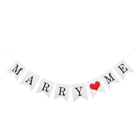 I LOVE YOU Marry Me Bunting Banner Marriage Proposal Engagement Party Deco Supplies Letter String Flag (1123L) - Image 11