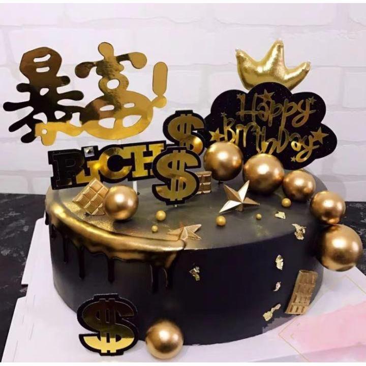 3PCS/pack Creative Dollar Cake Pick Funny Dollar Money Cake Toppers Paper Cartoon Dollar Cake Decoration (1250L) - Image 2