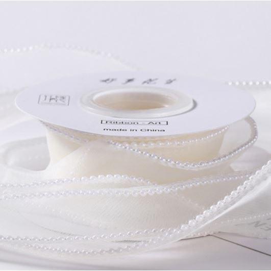 4cm*1yard Bow Pearl Fishtail Yarn Belt Clothing Wedding Accessories Lace Flowers Bouquet Gift Box Packaging(1922L) - Image 7