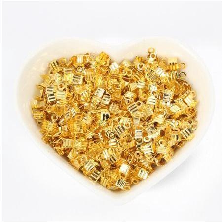 50Pcs 7x5mm Bracelet Necklace Cord End Clip Fold Silver Three-Wire Clasp Diy Jewelry Findings Crimp End Caps(1906L) - Image 8