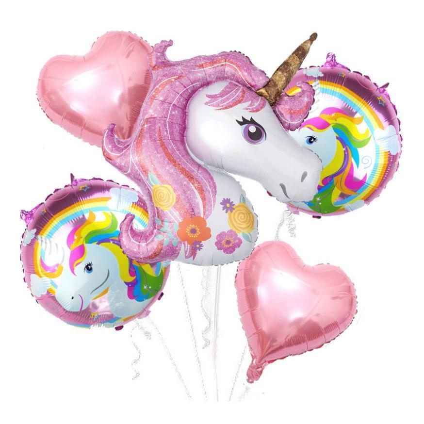 Partigos Unicorn Theme balloons 18 inch star Round Balloon Birthday Party Decor Kids(325L) - Image 4
