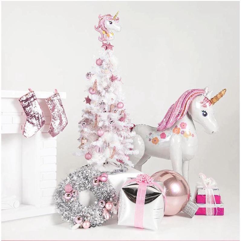 116x106 cm Super Large Unicorn Balloon 3D Standing birthday balloons birthday party decorations kids 大号立体拼装独角兽气球 (266L)