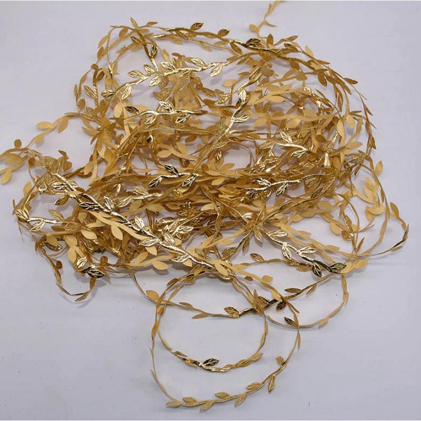 1yard Gold Silver Leaves Vine Artificial Silk Leaf Handmade Scrapbooking Craft Wreath Wedding Party Decor Fake (850L) - Image 6