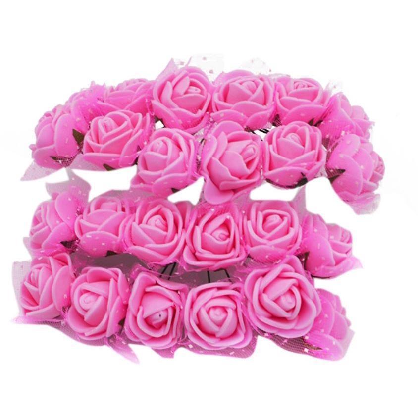 12pcs/pack 2cm Artificial PE Foam Flower Bouquet Mini Silk Rose Head DIY Teddy Bear Wreath Fake Flowers Decor(672L) - Image 7