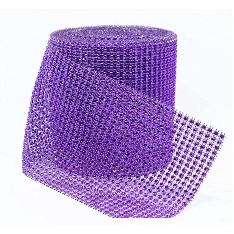 1yard Sparkling colorful Plated Diamond Mesh Wrap Crystal Rhinestone Ribbon Accessories (616L) - Image 13