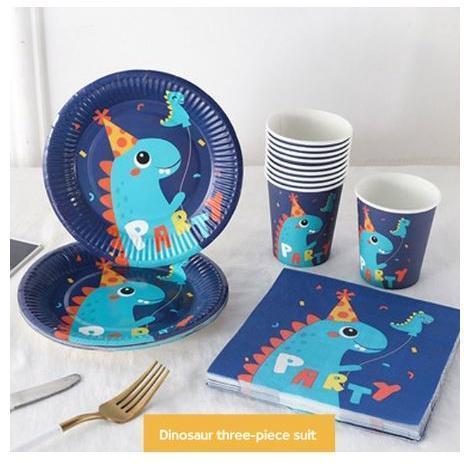 Cartoon Dinosaur Paper Plates Decoration Party Supplies Topper Wedding Baby Bath Happy Birthday Party (1926L) - Image 9