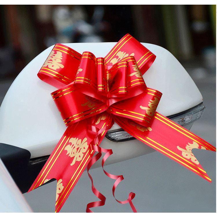 10/5pcs/bag 1.2cm/1.5cm/1.8cm/3cm/4.5cm "XI" Red Flower Bowknot Pull Bow Ribbon Snow Yarn Polyester Pull Flower(318L) - Image 6