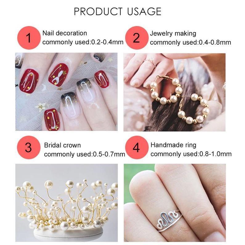 1 Roll (0.2/0.3/0.4/0.6/0.8mm) Alloy Wire Gold Copper Silver Color DIY Craft Beads Cord Copper Wires Beading Wire(1512L) - Image 6