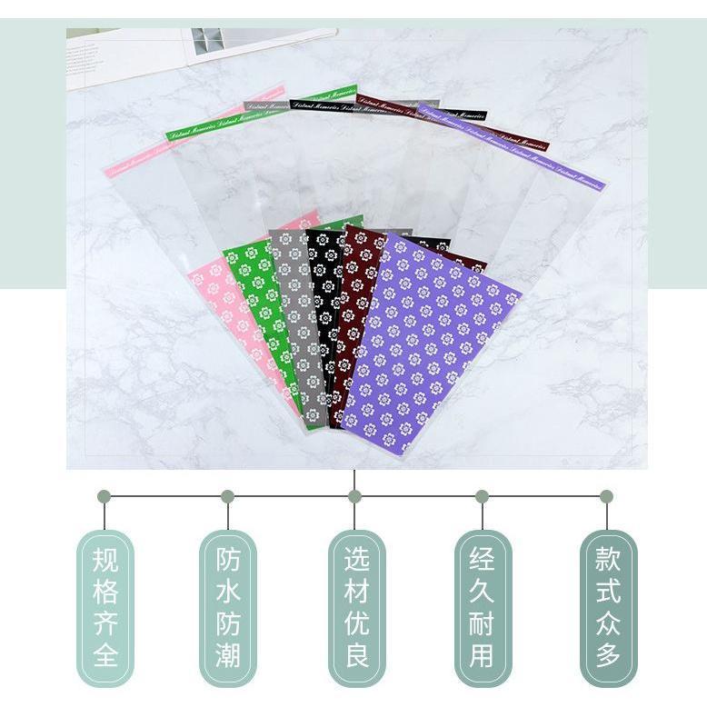 10pcs/pack Cellophane Flower Wrapping Paper Rose Opp Plastic Printed Bag Bouquet Packaging Material (554L) - Image 5