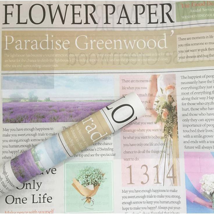 70*52cm European English Newspaper Retro Imported Kraft Paper Floral Gift Package Flower Packaging Material (1522L) - Image 12
